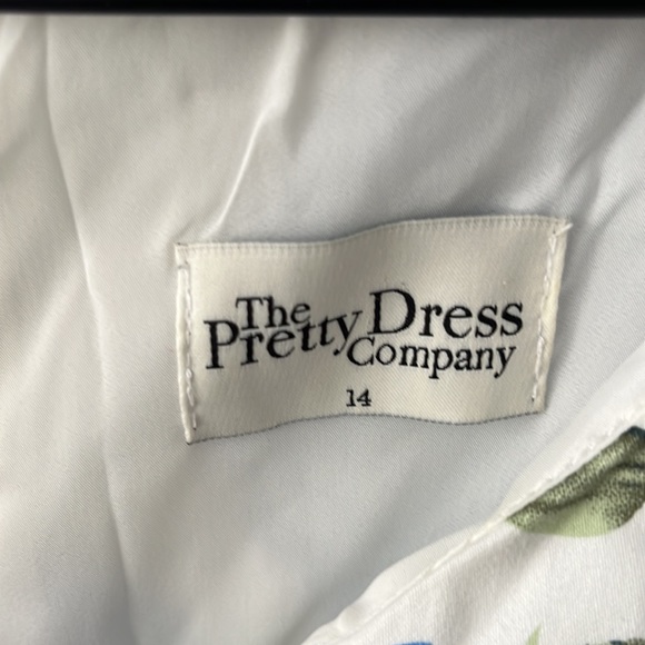 Pretty Dress Company White Swing Dress with Blue Flowers UK 14/ US 10 - Picture 2 of 4